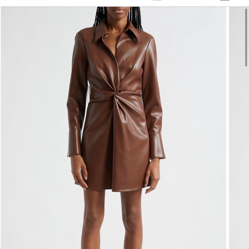 Cinq à Sept Brown Leather Dress